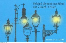 Czech Republic - 2017 - Technical Monuments - 170 Years Of Public Street Gas Lighting - Mint Stamp Booklet With Hologram - Neufs