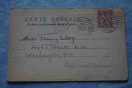 2-306 SOSPEL CPA 1902 USA Villefranche Sur Mer Timbre Français Oblitéré France Et Washington USA Double Obliteration - Storia Postale