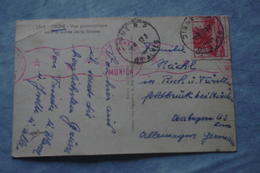 2-308 Digne 1947 Timbre Français Oblitéré Flamme Americaine US Civil Censure Munich Allemagne US Zone CPM - Libération