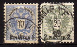 ÖSTERREICH Levante 1888 - MiNr: 17+18   Used - Oostenrijkse Levant