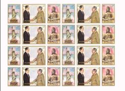 FUJEIRA 1972 Nixon Mao Tse Tung IMPERF.sheetlet:24 Stamps [non Dentelé, Geschnitten,no Dentado] - Mao Tse-Tung