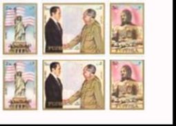 FUJEIRA 1972 Nixon Mao Tse Tung IMPERF.CORNER PAIRS (6 Stamps) [non Dentelé, Geschnitten,no Dentado] - Mao Tse-Tung