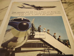 ANCIENNE PUBLICITE AVION BOEING 707  AIR FRANCE   1960 - Pubblicità