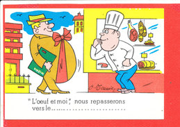 Illustrateur MEUNIER G  Cp Humour  Animée Au Verso Avis De Passage Deroche CHARENTON - Meunier, G.