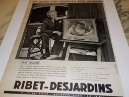 ANCIENNE   PUBLICITE TELEVISION AVEC JEAN COCTEAU ET RIBET JARDINS 1960 - Television
