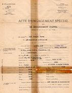 VP10.765 - Militaria - 1949 - PARIS - Acte D'Engagement Spécial Mr ALLO à NOISY LE SEC - Documenti