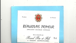 BEAUJOLAIS-PRIMEUR . PICARD PERE Et FILS A CHAGNY  75 Cl - Beaujolais