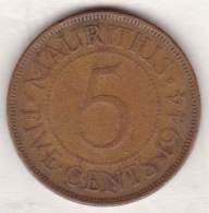 Ile Maurice , 5 Cents 1944 , George VI - Mauricio