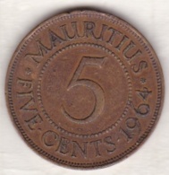 Ile Maurice , 5 Cents 1964 , Elizabeth II - Mauritius