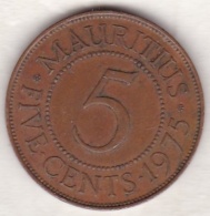 Ile Maurice , 5 Cents 1975 , Elizabeth II - Mauricio