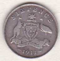 Australie , 6 Pence 1911  (Londres)  , George V , En Argent - Sixpence