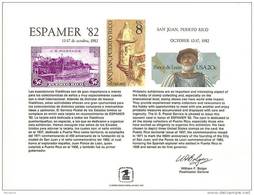 Souvenir Card  - ESPAMER '82   Puerto Rico - Souvenirs & Special Cards