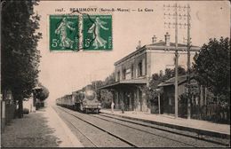 ! [77] Seine Et Marne, Beaumont La Gare, Chemin De Fer, Eisenbahn, Bahnhof, Railway, France, Dampflok - Stazioni Con Treni