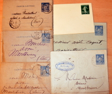 Six "entiers Postaux" Divers (Env 58) - Collections & Lots: Stationery & PAP