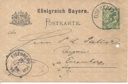 Bavaria 1895/96 Postkarte (o) P44/03 (Duerkheim-Eisenberg 21.5.98) - Autres & Non Classés