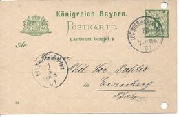 Bavaria 1901/03 Postkarte (o) P58 II/01 (Ludwigshaven-Eisenberg 28 FEB 01) - Andere & Zonder Classificatie