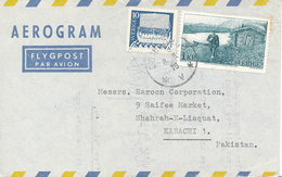 Sweden Aerogramme Sent To Pakistan 8-8-1975 - Covers & Documents