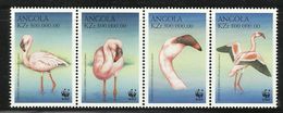ANGOLA  1999  WWF  LESSER FLAMINGO  STRIP  MNH - Flamingo