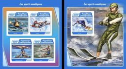 Centrafrica 2017, Sport, Water Sport, 4val In BF +BF IMPERFORATED - Water-skiing