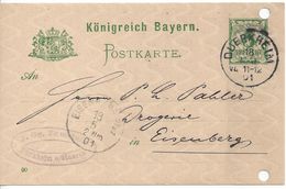 Bavaria 1895-96 Postkarte (o) P44/04 (Duerkheim-Eisenberg 18.MAI.01) - Other & Unclassified