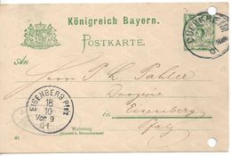 Bavaria 1901-03 Postkarte (o) P56 I/01 (Duerkheim-Eisenberg 17.SEP.01) - Autres & Non Classés