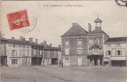 THENEZAY - La Place De L'Eglise - Hôtel Gerbier - Coiffeur - Thenezay