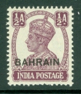 Bahrain: 1942/45   KGVI     SG39     ½a    MH - Bahrain (...-1965)