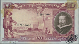 00031 Angola: Banco De Angola 20 Angolares 1944 SPECIMEN, P.79s, Oval Stamp "Specimen-Cancelled - De La Rue & Co Ltd" At - Angola