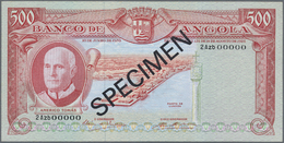 00033 Angola: 500 Escuods 1970 Specimen P. 97s, Zero Serial Numbers, Black Specimen Overprint In Condition: UNC. - Angola