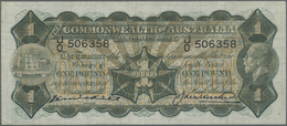 00065 Australia / Australien: 1 Pound ND P. 16b, Vertical Folds, Pressed, Still Strong Paper And Nice Colors, No Holes O - Autres & Non Classés