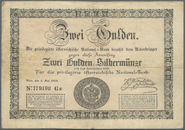 00125 Austria / Österreich: Privilegirte Oesterreichische National-Bank 2 Gulden 1848, P.A80, Rare Note In Good Conditio - Austria