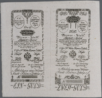 00090 Austria / Österreich: Uncut Pair Of 1 And 2 Gulden Formular 1800 WienerStadt-Banco Zettel, P.A29 Formular And A30 - Austria