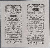 00090 Austria / Österreich: Uncut Pair Of 1 And 2 Gulden Formular 1800 WienerStadt-Banco Zettel, P.A29 Formular And A30 - Autriche