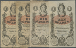 00131 Austria / Österreich: Privilegirte Oesterreichische National-Bank Set With 4 Banknotes 1 Gulden 1858, P.A84 In Dif - Austria