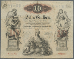 00135 Austria / Österreich: Privilegirte Oesterreichische National-Bank 10 Gulden 1858, P.A85, Nice And Attractive Note - Autriche