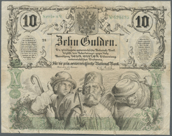 00138 Austria / Österreich: Privilegirte Oesterreichische National-Bank 10 Gulden 1863, P.A89, Highly Rare Note In Very - Austria