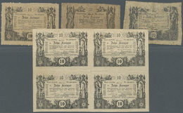 00142 Austria / Österreich: K.u.K. Hauptmünzamt Uncut Sheet Of 4 Pcs. 10 Kreuzer 1860 Series E And F, P.A93a (F+) With - Autriche