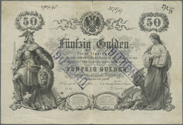 00155 Austria / Österreich:  K.u.K. Staats-Central-Casse 50 Gulden 1866, P.A152, Highly Rare And Seldom Offered Banknote - Autriche