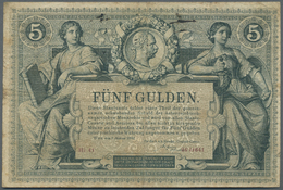 00159 Austria / Österreich: 5 Gulden / 5 Forint 1881 P. A154, Used With Folds And Creases, Stained Paper, No Holes, Mino - Autriche