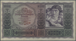 00180 Austria / Österreich: 500.000 Kronen 1922 P. 84, Used With Several Folds And Creases, Stronger Center Fold, Minor - Autriche