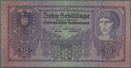 00183 Austria / Österreich: 10 Schillinge 1925 P. 89, Used With Strong Center Fold, Horizontal Fold, One Minor Hole And - Autriche