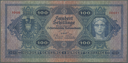 00184 Austria / Österreich: 100 Schillinge 1925 P. 91, Rare Note, Used With Strong Center Fold, Center Hole, Border Tear - Autriche