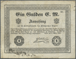 00201 Austria / Österreich: 1 Gulden / Forint March 1st 1849, P.NL (Richter 413), Used Condition With Several Folds, Sta - Autriche