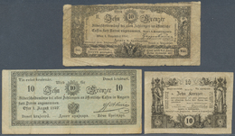 00204 Austria / Österreich: Set Of 3 Kreuzer Issues Containing 10 Kreuzer 1849 And 2x 1860, All Used With Folds, One Of - Autriche