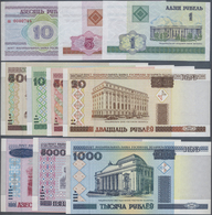 00263 Belarus: Original Folder Of The Belarus State Bank Commemorating The Millennium With 10 Banknotes 1 - 10.000 Ruble - Belarus