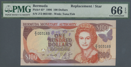 00308 Bermuda: 100 Dollars 1996 Replacement Prefix Z/2 P. 45, PMG Graded 66 Gem UNC EPQ. - Bermudes