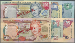 00310 Bermuda: Set Of 6 Specimen Notes Containing 2,5,10,20,50 And 100 Dollars 2000 P. 50s-55s In Condition: UNC. (6 Pcs - Bermude