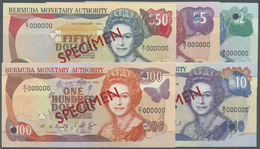 00315 Bermuda: Set Of 5 Specimen Banknotes Containing 2, 5, 10, 50 And 100 Dollars All Dated 1996, All In Condition: UNC - Bermudes