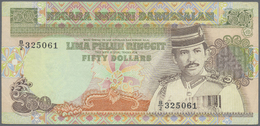 00361 Brunei: 50 Ringgit P. 16 Used But With Error Print, Missing Signature Titles And Signatures At Center, Rare Error, - Brunei