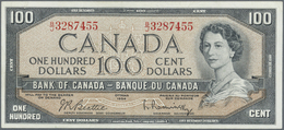 00473 Canada: 100 Dollars 1954 P. 82b In Condition: XF. - Canada